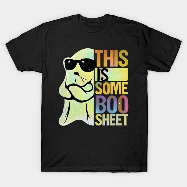 Funny This Is Some Boo Sheet Ghost Retro Halloween Costume. T-Shirt by masterpiecesai